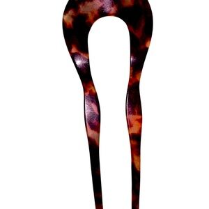Vintage REAL Tortoise Shell Hair Fork Clip Pin